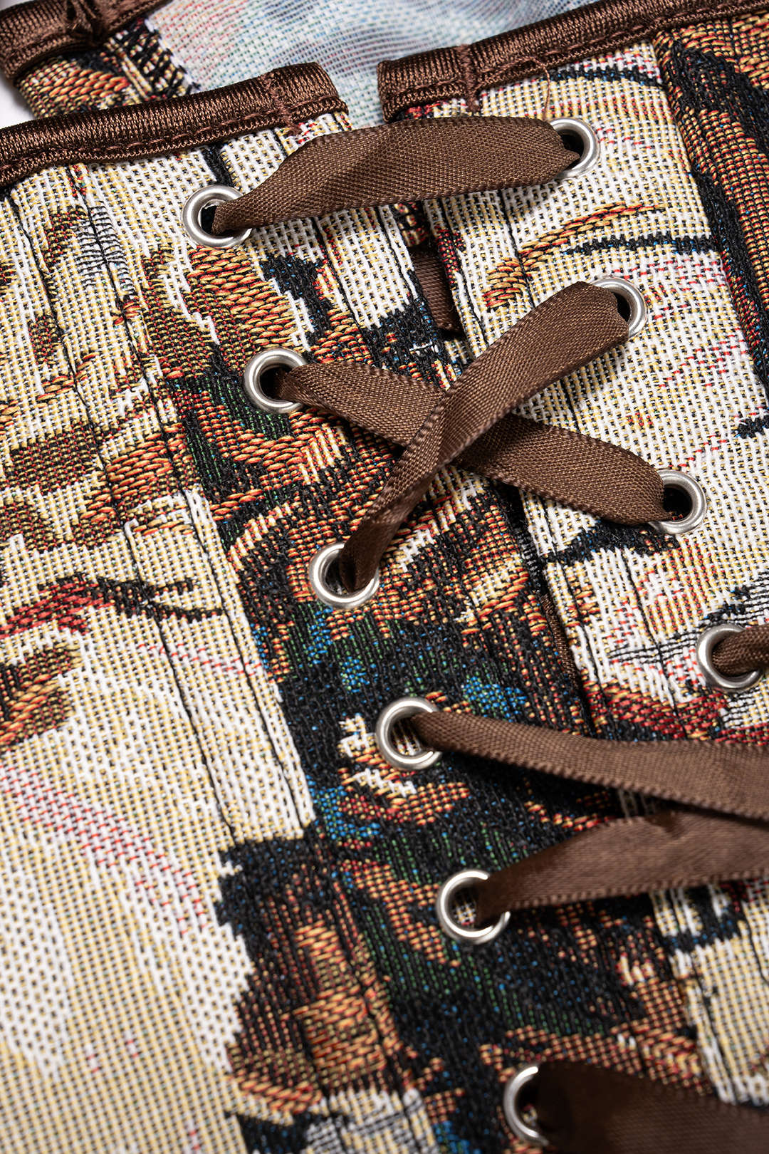 Jacquard top met halternek en open rug