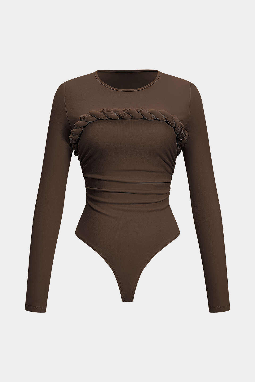 Body met gedraaid detail, knoopdetail en ruches