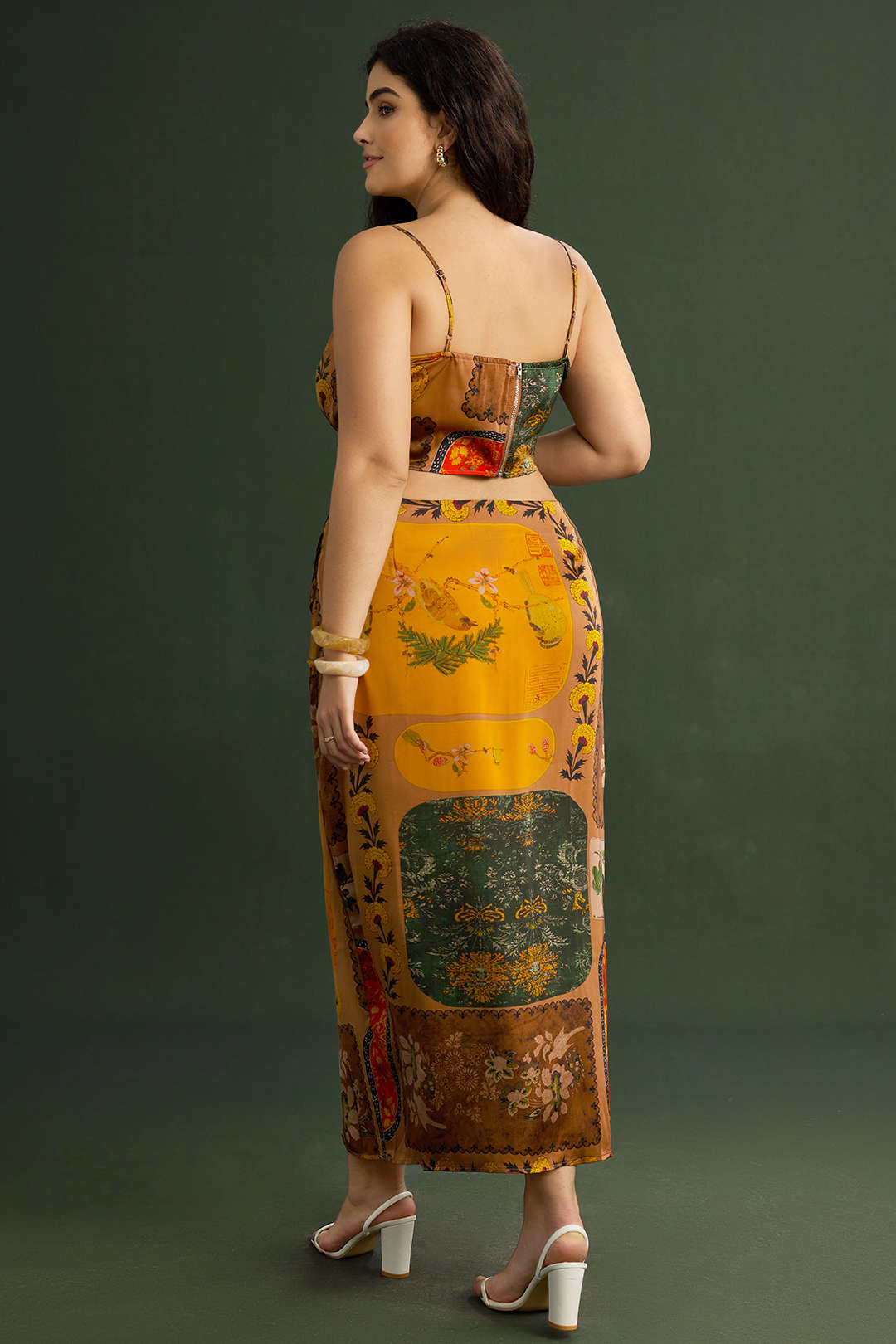 Rok met rits, hoge taille en gedraaid detail