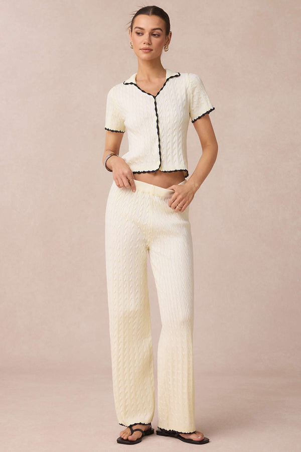 Margot - Gebreide set met vest en broek