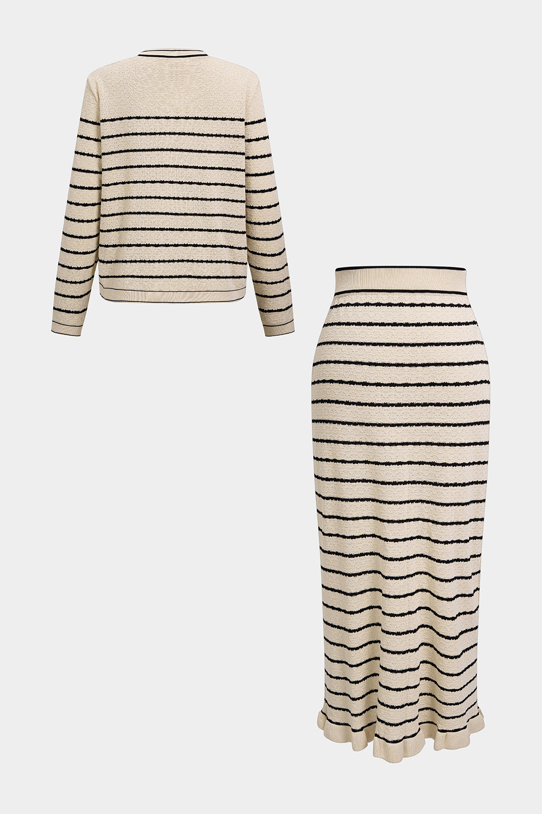 Rina - Gebreide set met vest en rok
