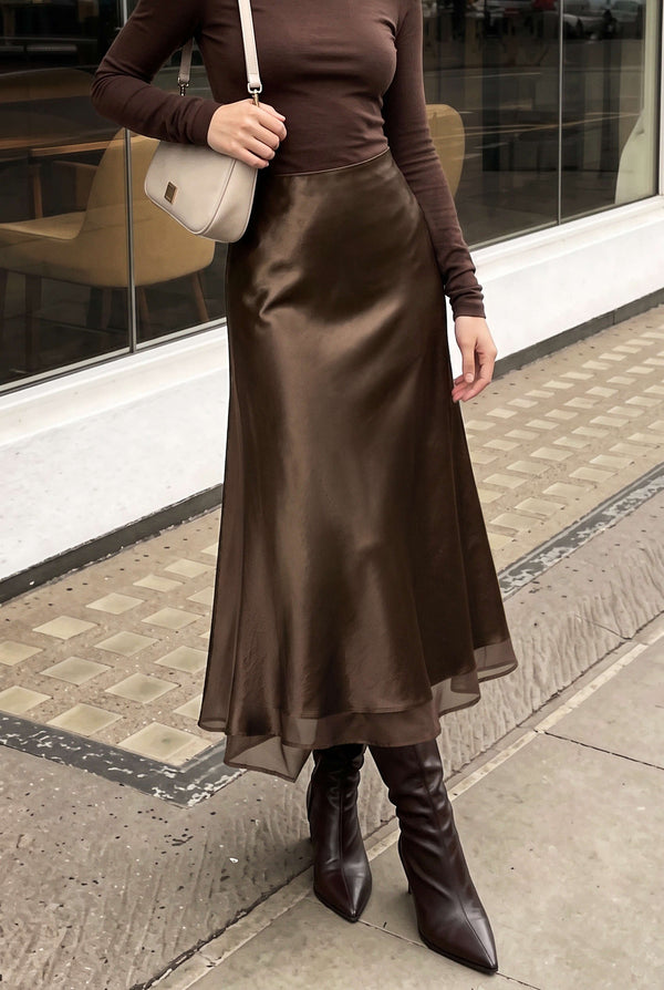 Yara - Satijnen patchwork rok