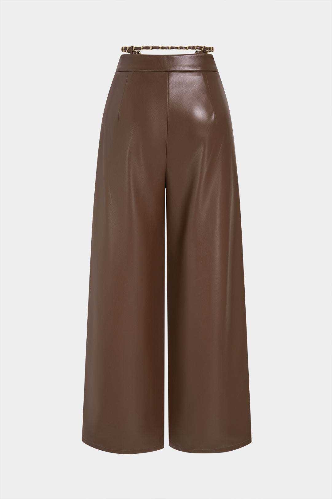 Leren-look broek met riem