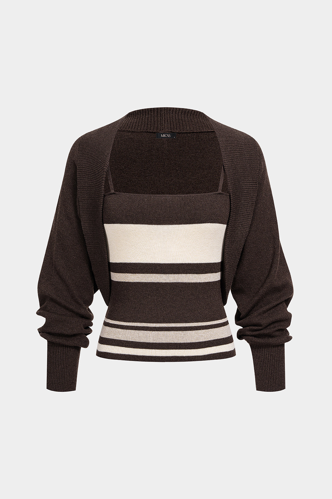 Aurora - Gebreide set met top en vest