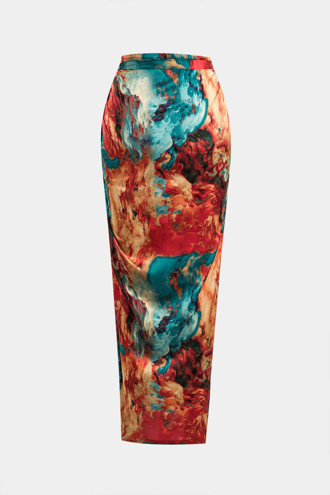 Satijnen bloemenprint rok