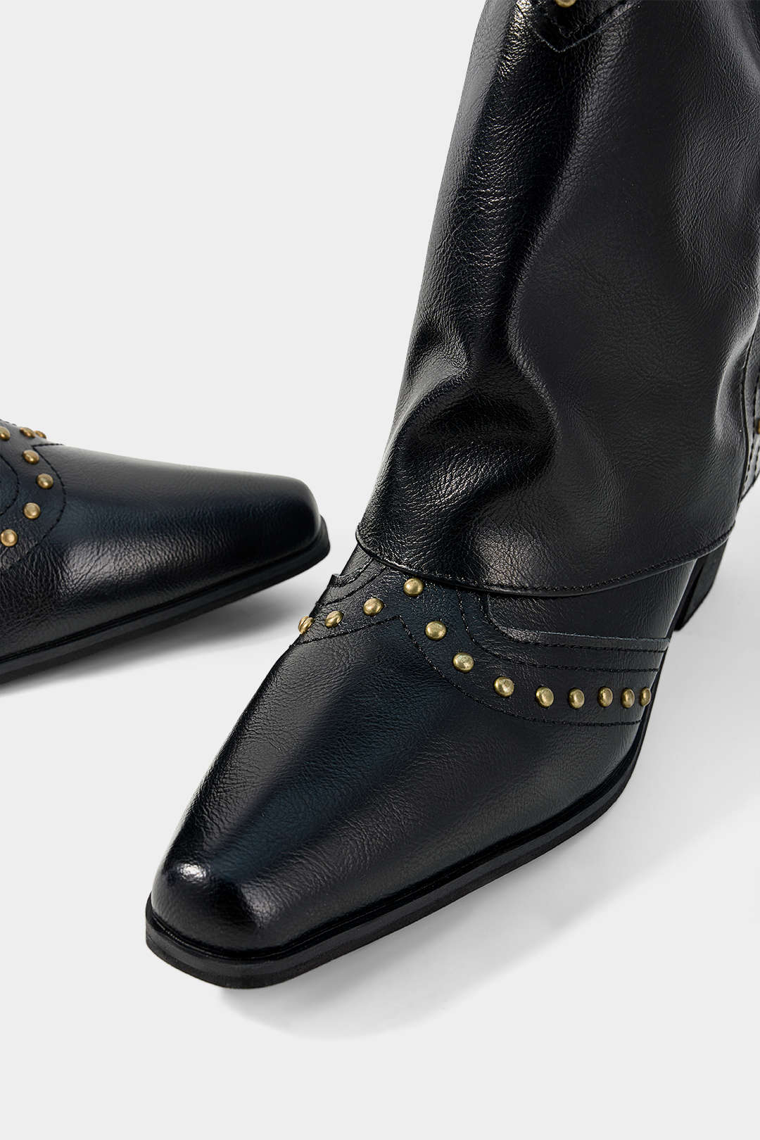 Lyla - Leren-look laarzen met studs