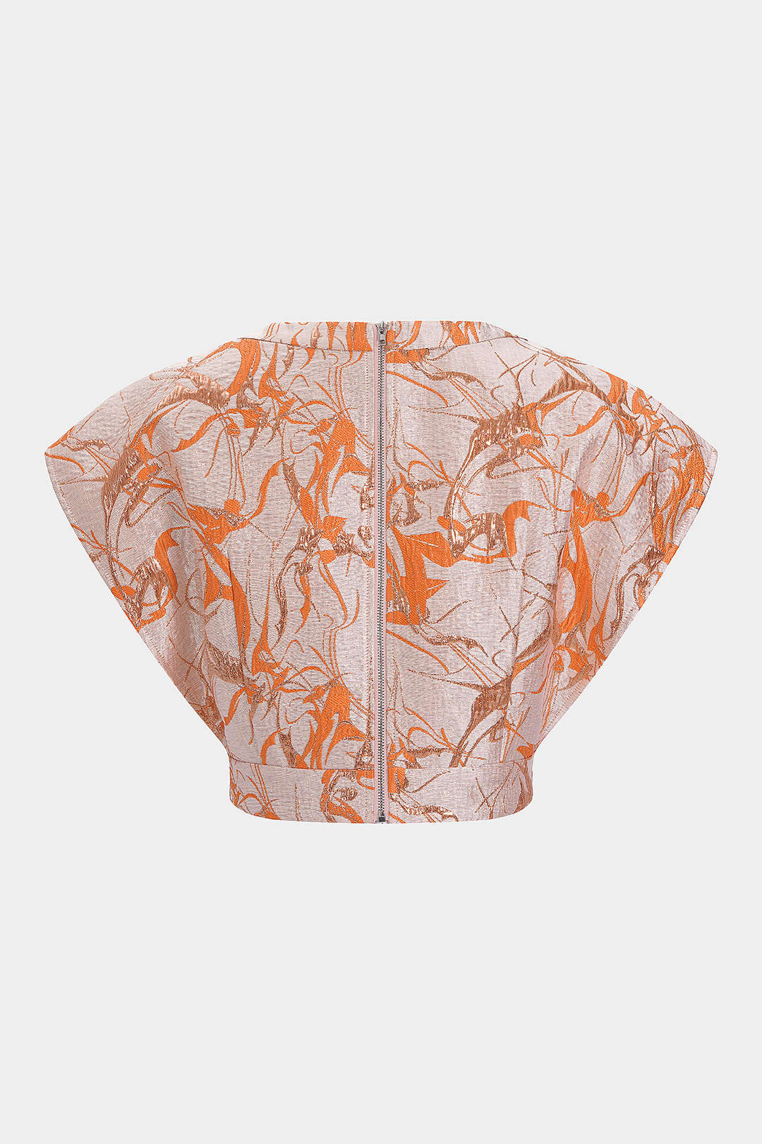 Blouse met ruches en ronde hals