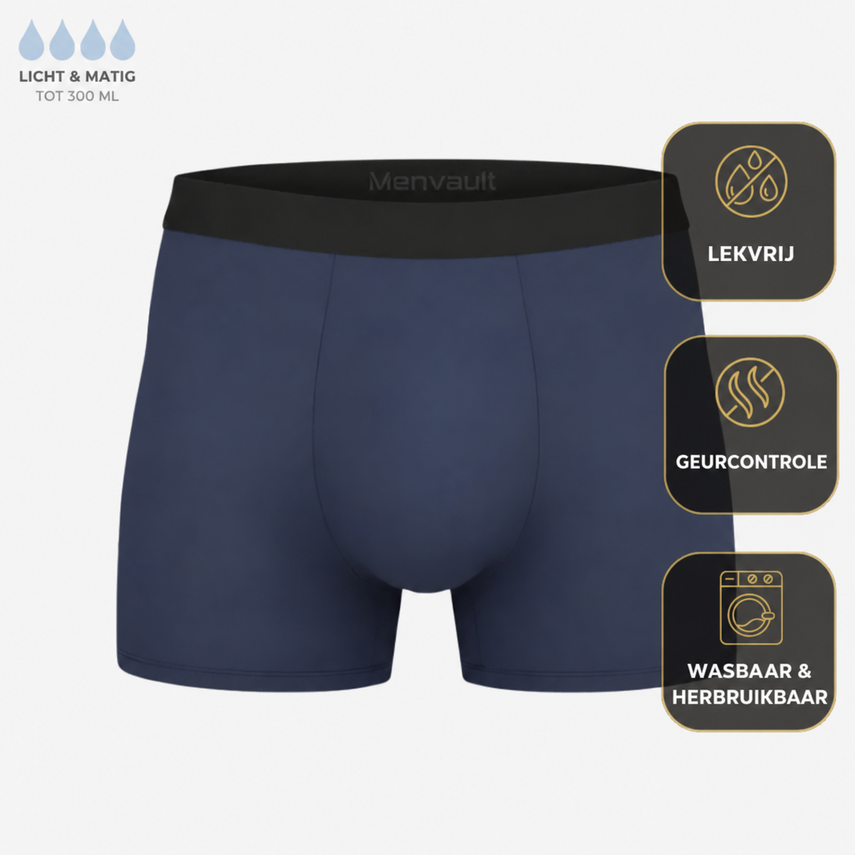 Premium Washable Boxer - Provides extra security in case of urinary incontinence.