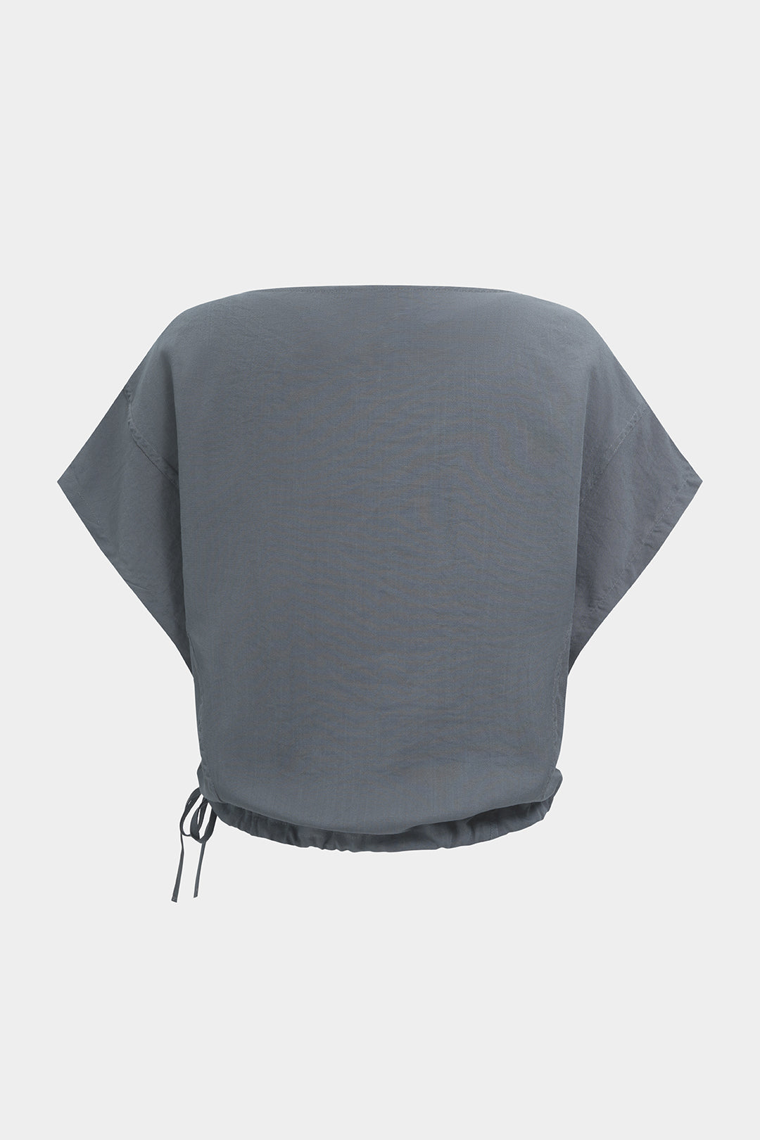Effen blouse met ronde hals en trekkoord