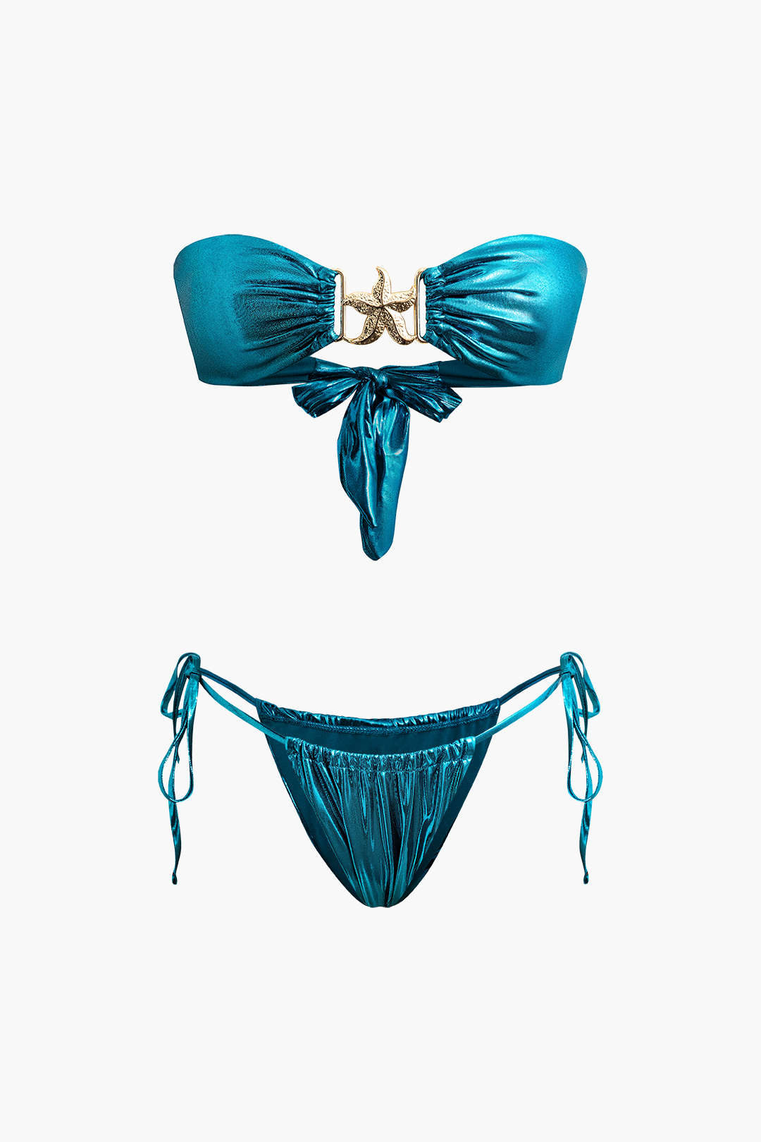 Bikini met knoopdetail en ruches