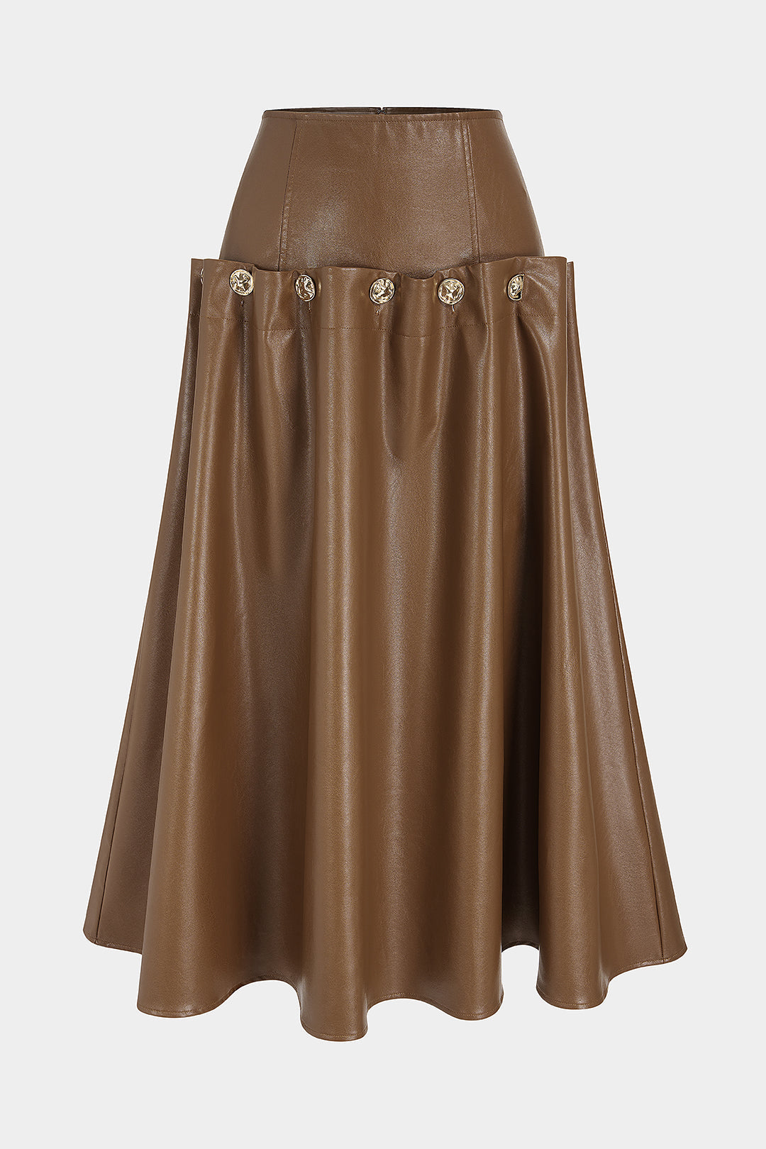 Metallic rok met knoopjes en rits