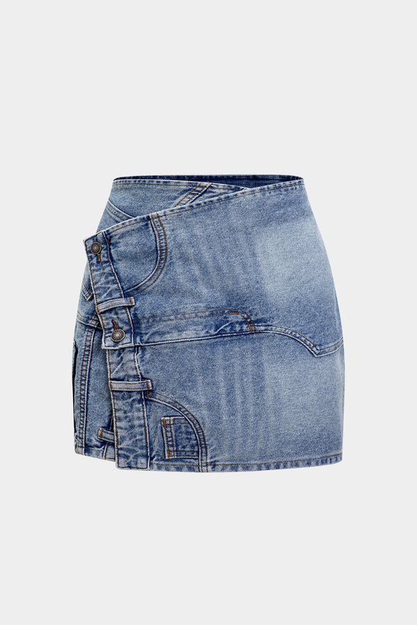 Kiki - Denim asymmetrische rok