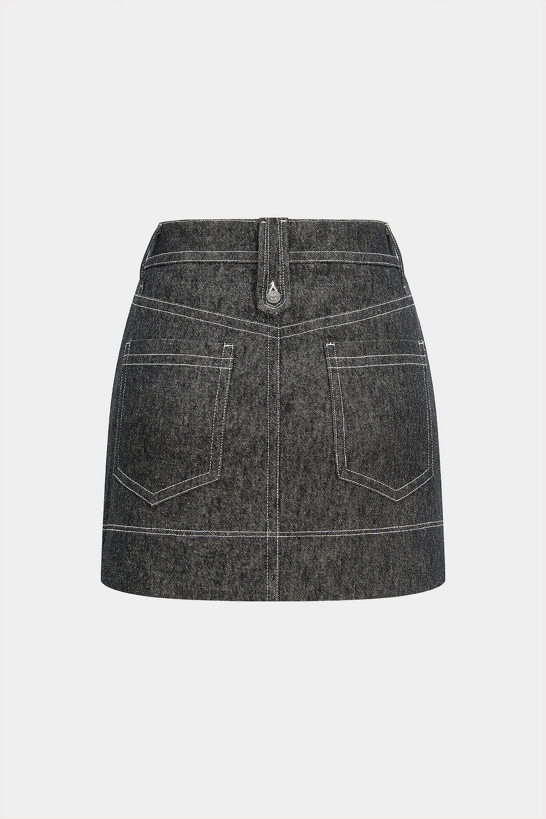 Denim minirok met knoopjes