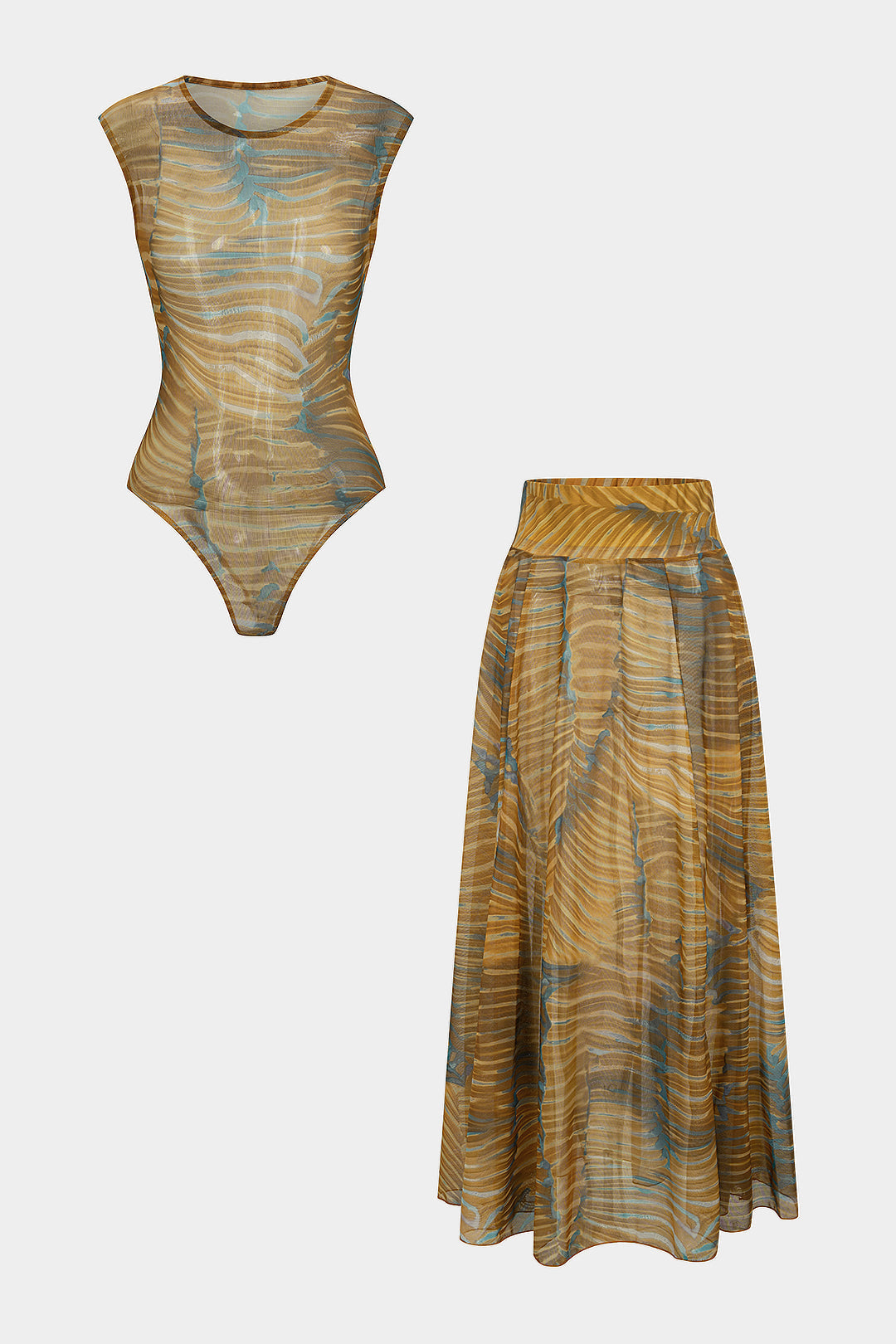 Transparante set met body en rok