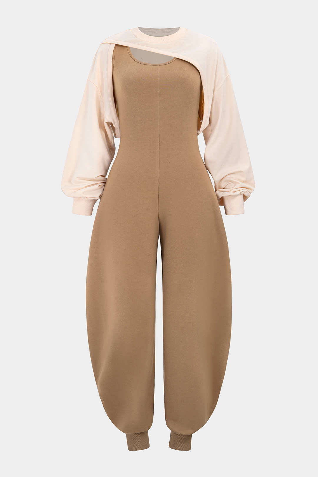 Effen set met top en jumpsuit