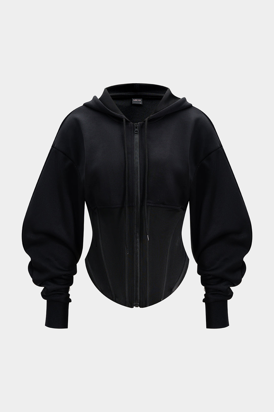Hoodie met rits en trekkoord