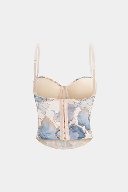Corset cami top with floral print