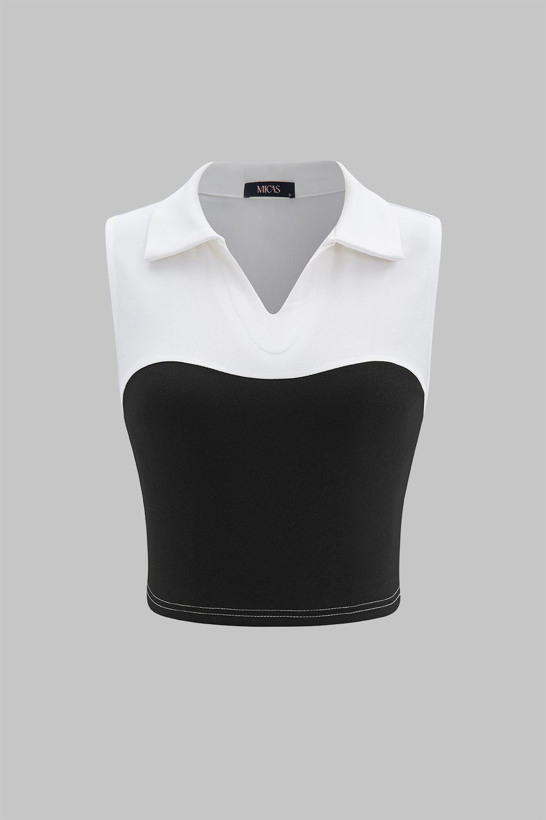 Patchwork tanktop met V-hals