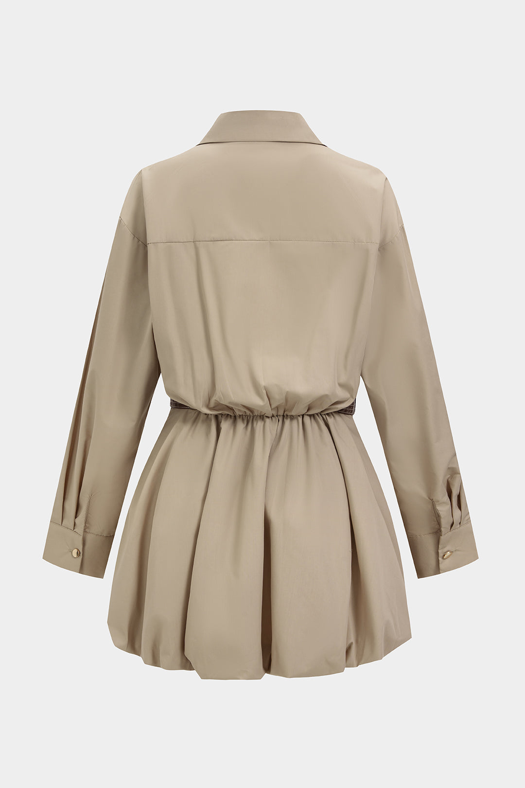 Minijurk met revers, knoopjes en riem