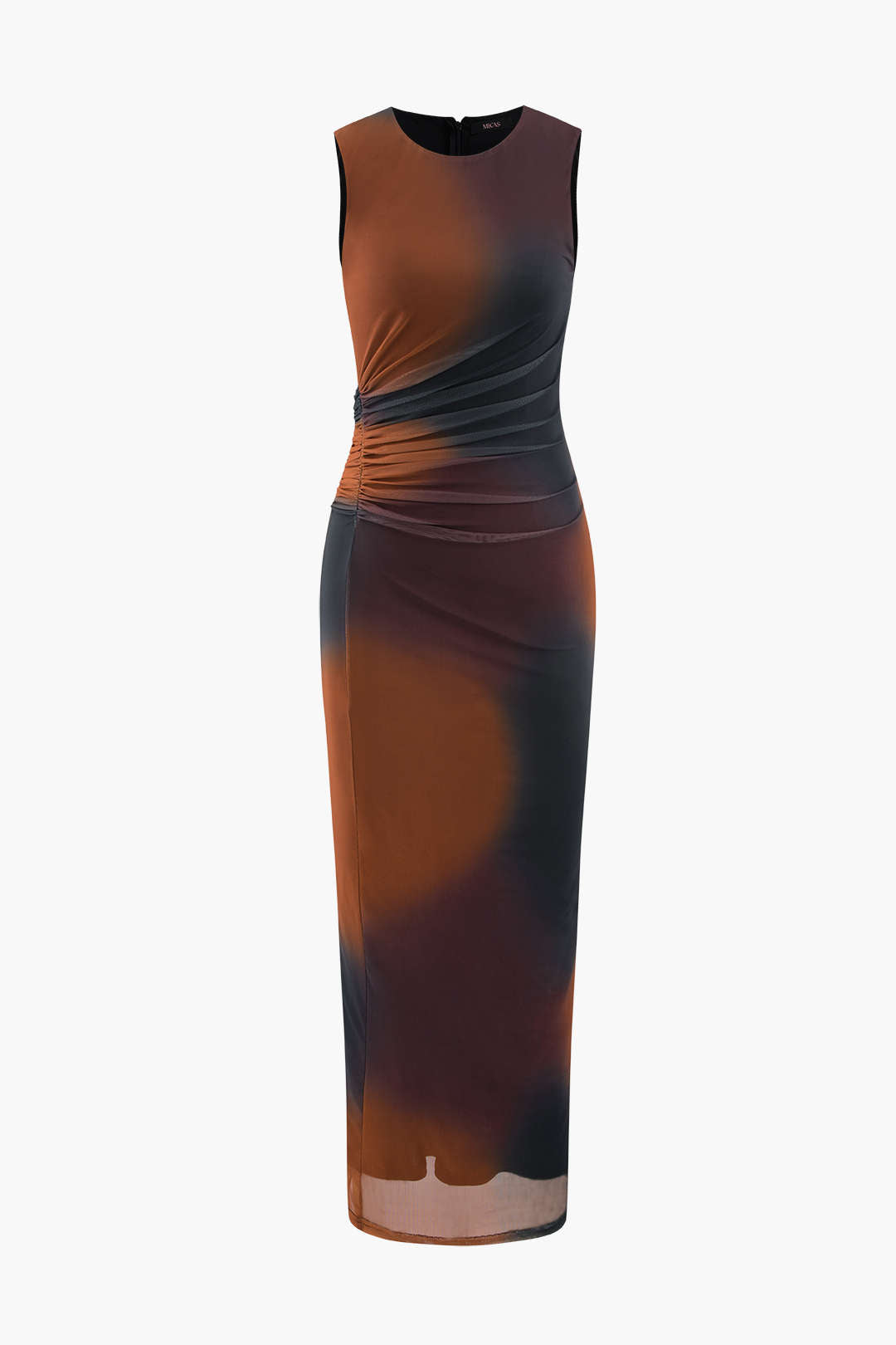 Tie-dye mesh maxijurk met split