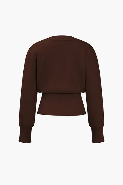 V-neck cardigan sweater