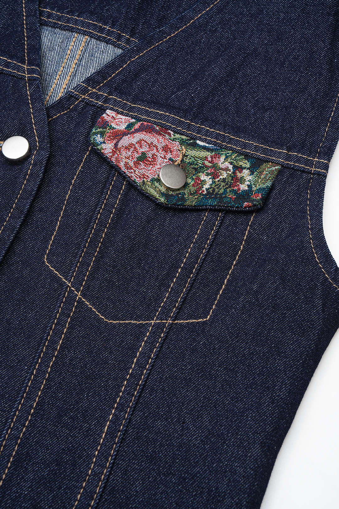 Denim patchwork gilet