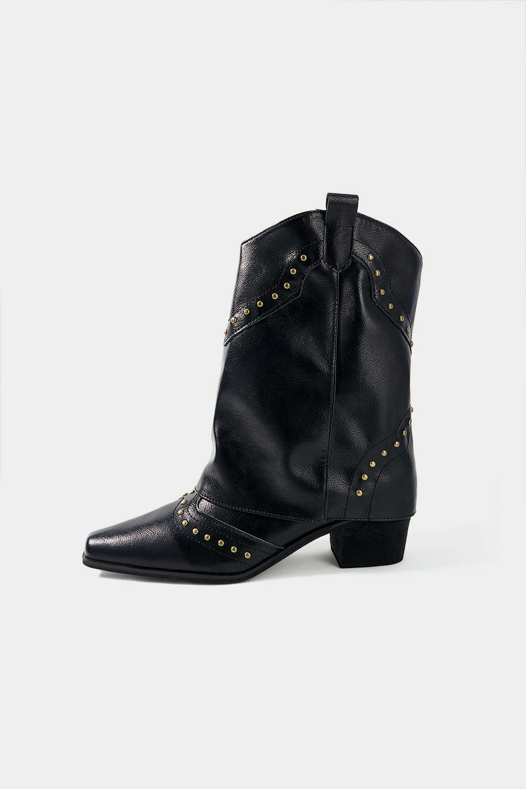 Lyla - Leren-look laarzen met studs