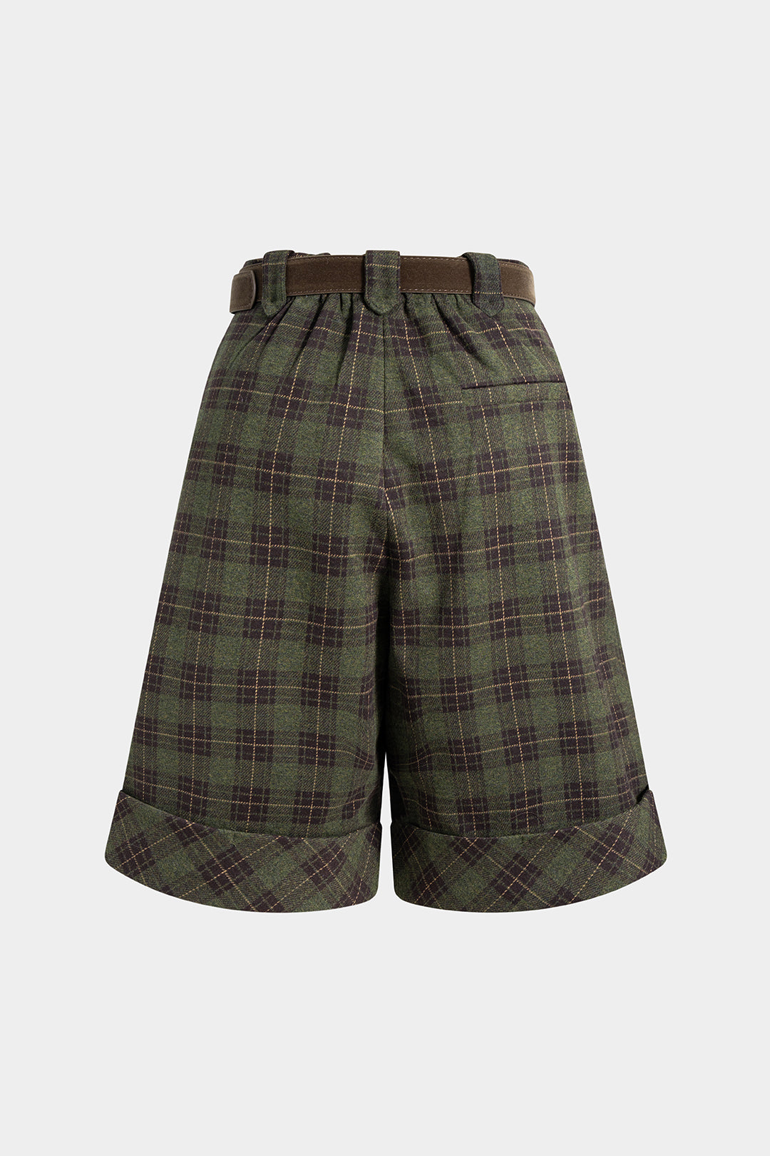 Geruite short met riem
