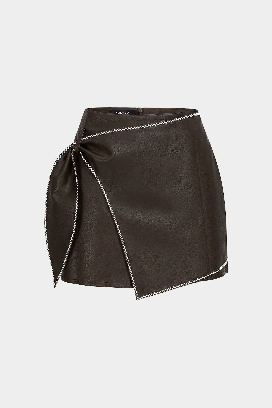 Lena - Leren-look asymmetrische minirok