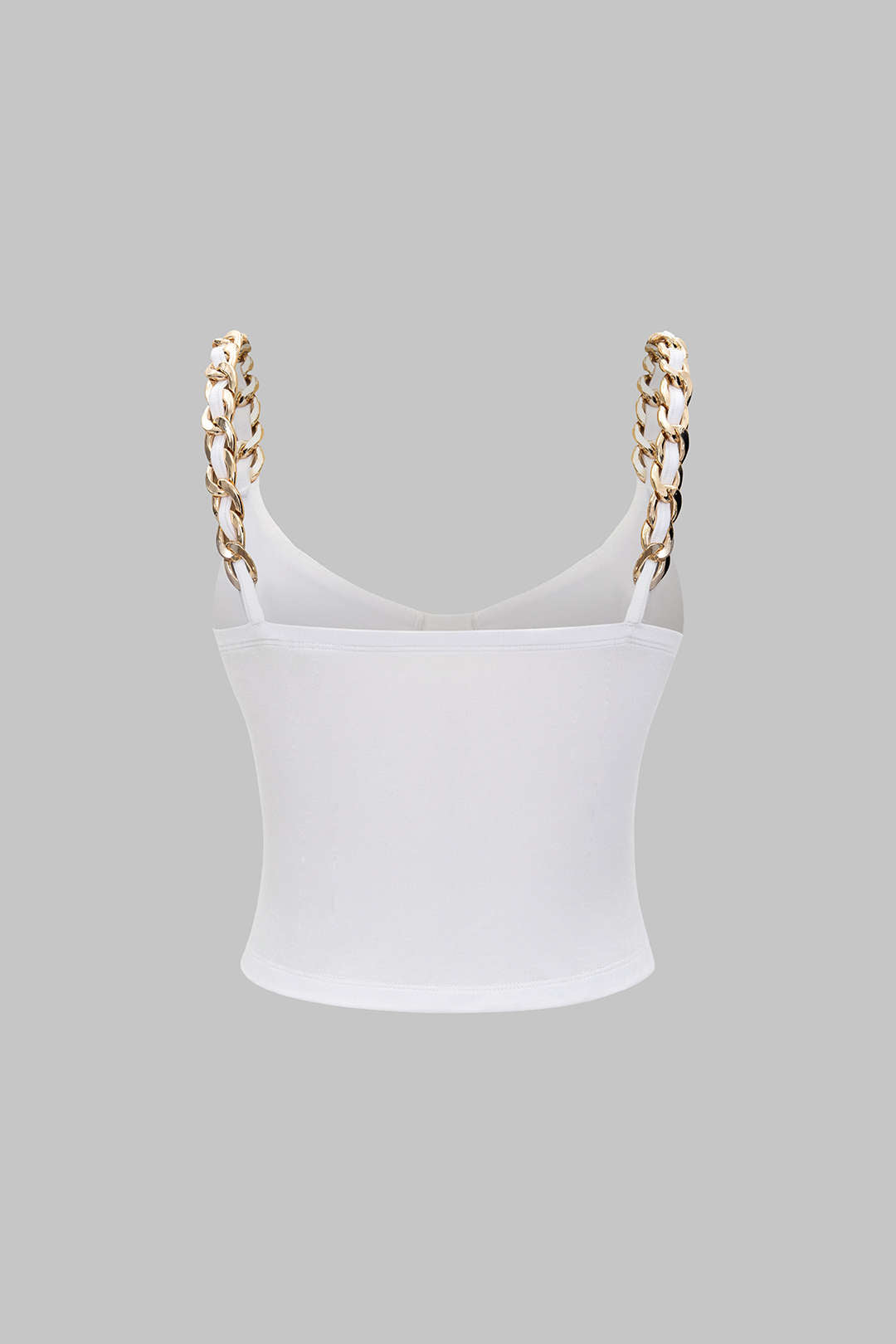 Mona - Metallic top met kettingdetail