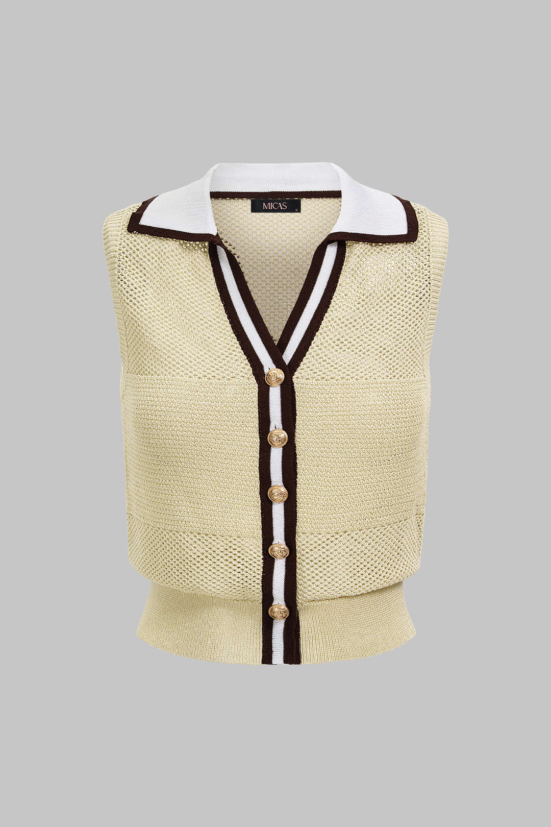 Noor - Gebreide tanktop met knoopjes