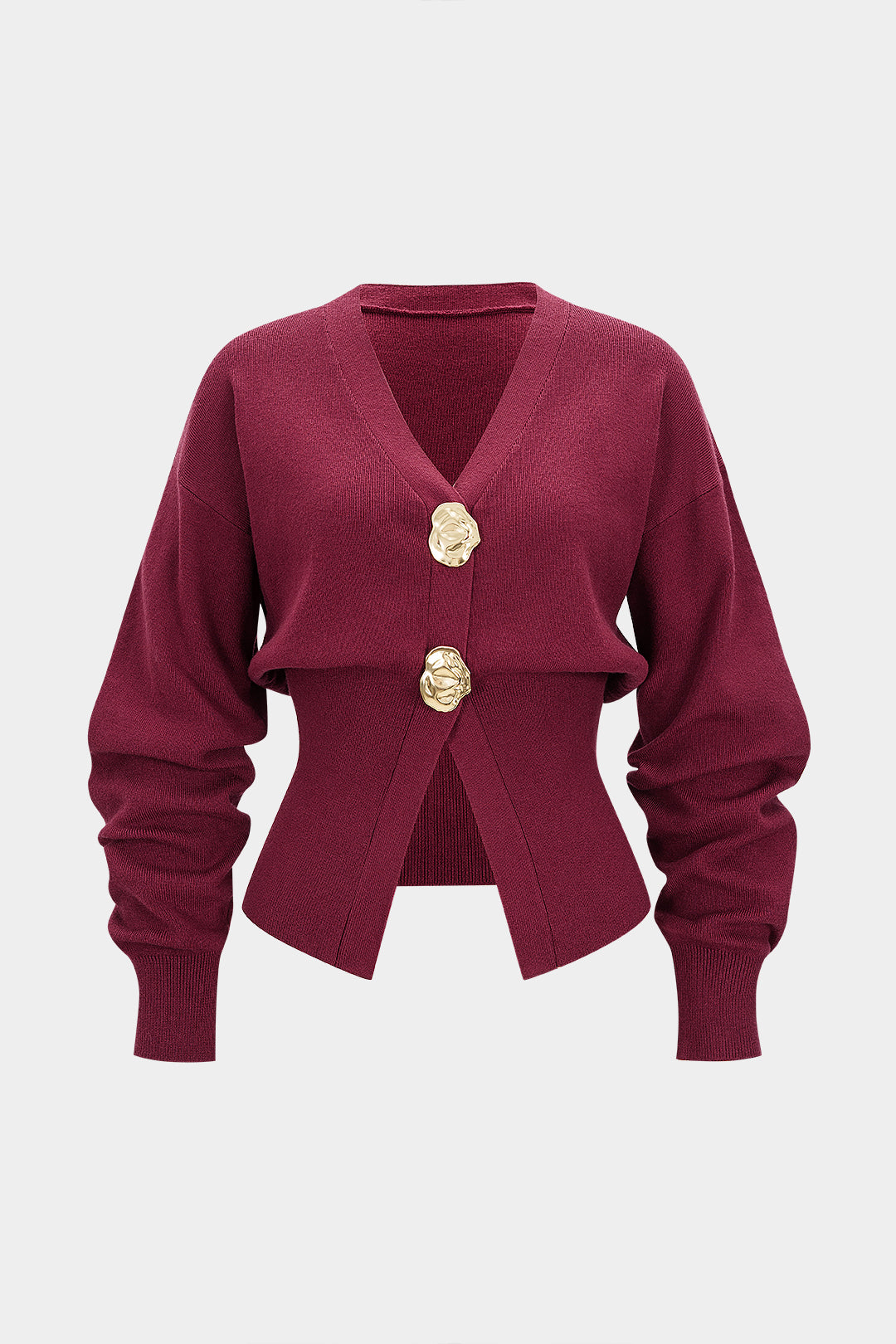 Gebreid metallic vest met knoopjes en lange mouwen