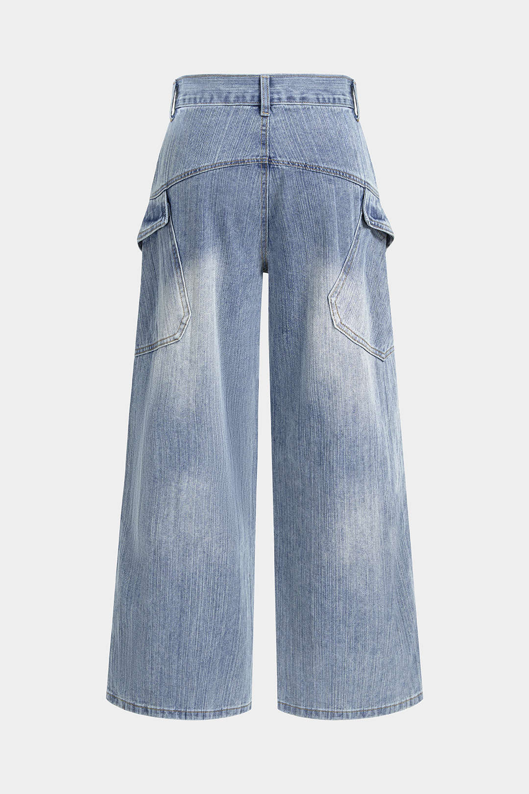 Isa - Jeans met hoge taille, zakken en wijde pijpen