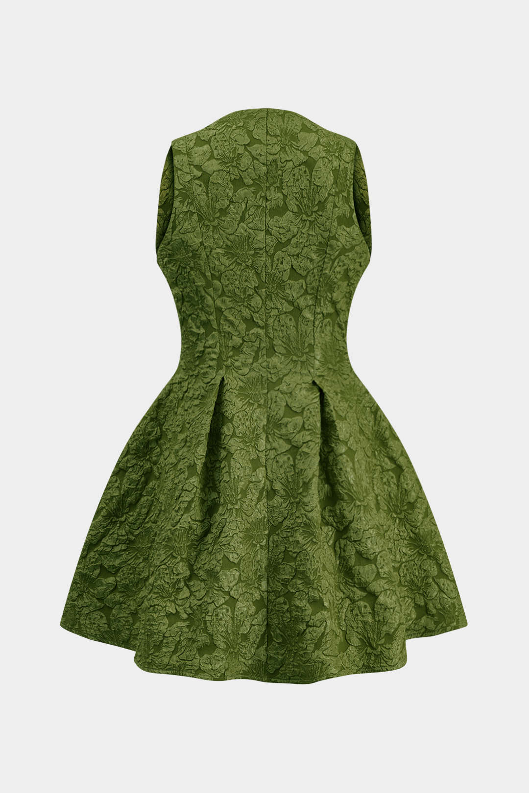 Alma - Jacquard mouwloze minijurk met ruches