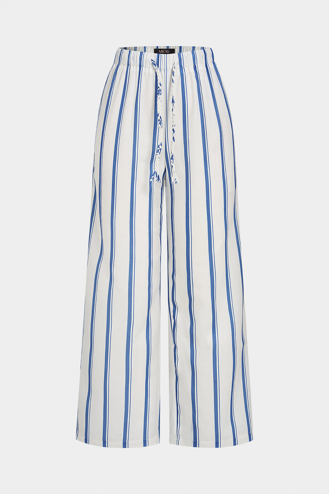 Gestreepte linnen broek met wijde pijpen