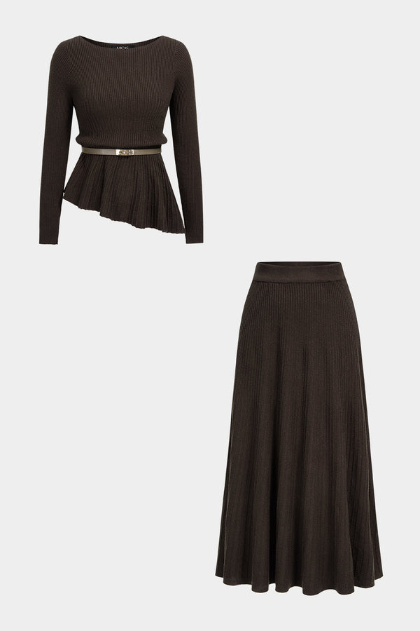 Pien - Gebreide set met top en rok