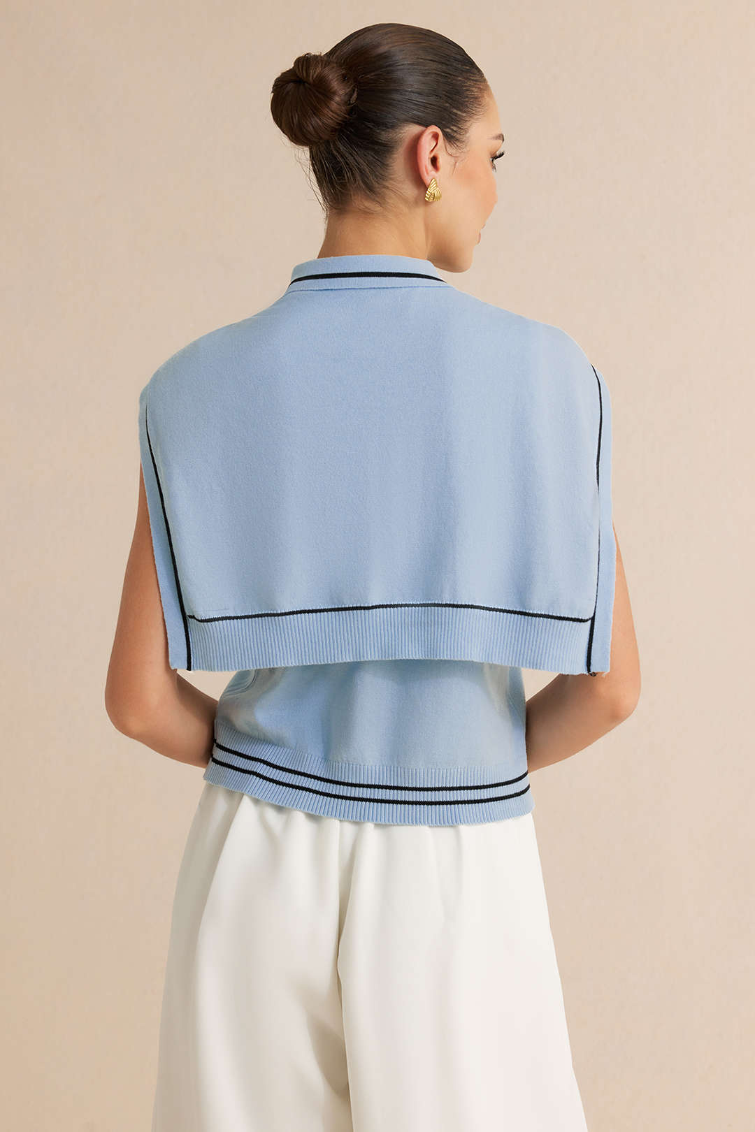 Gebreide tanktop met kraag