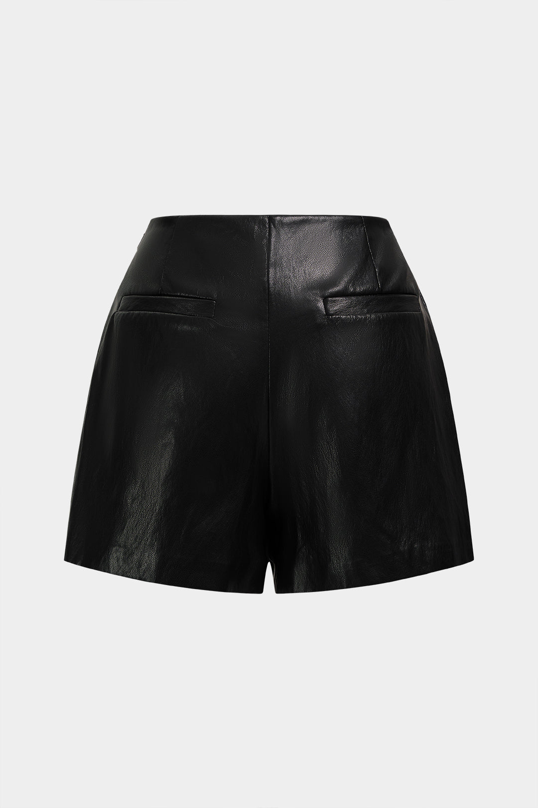 Leren-look asymmetrische short met ruches
