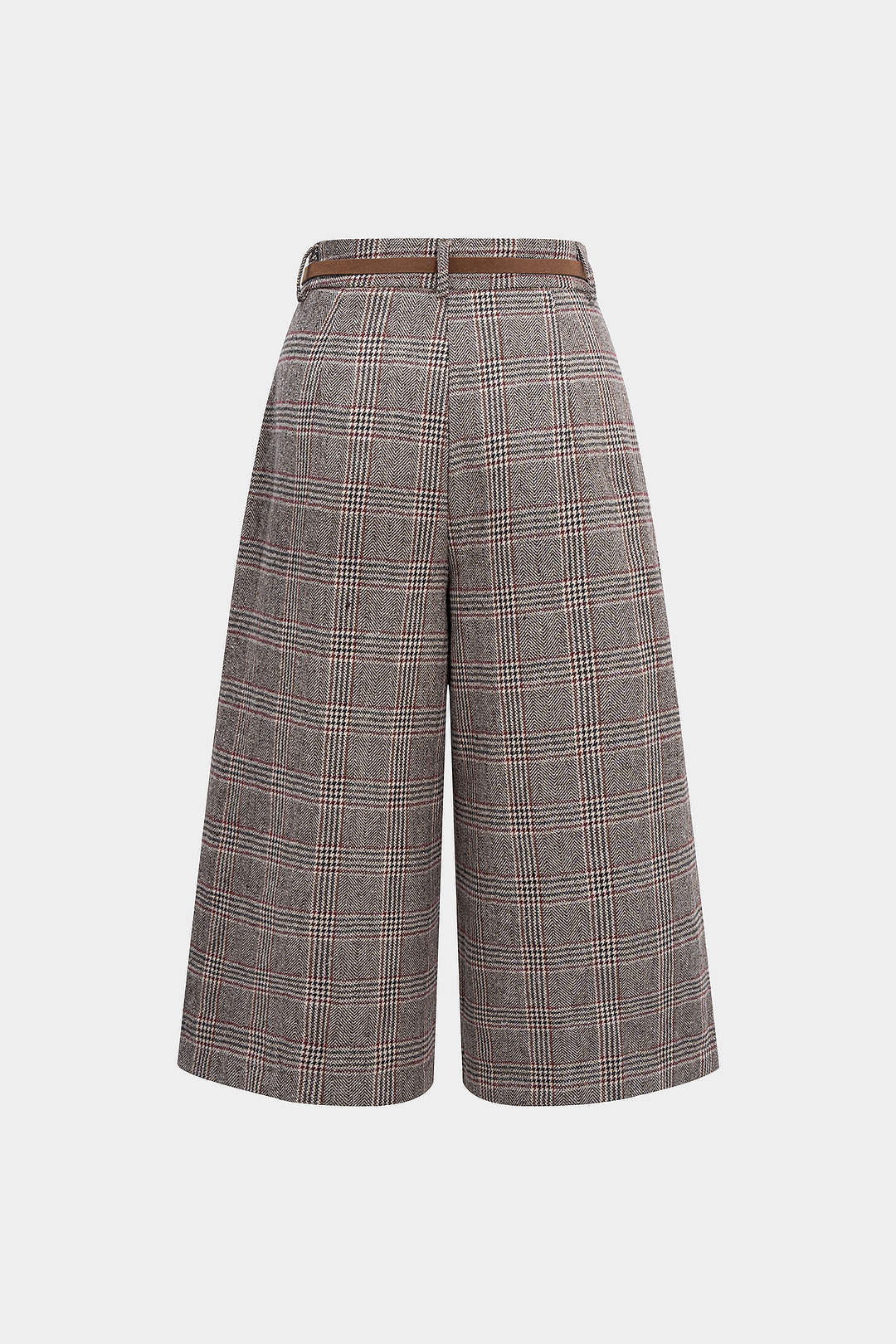 Pied-de-poule pantalon met hoge taille