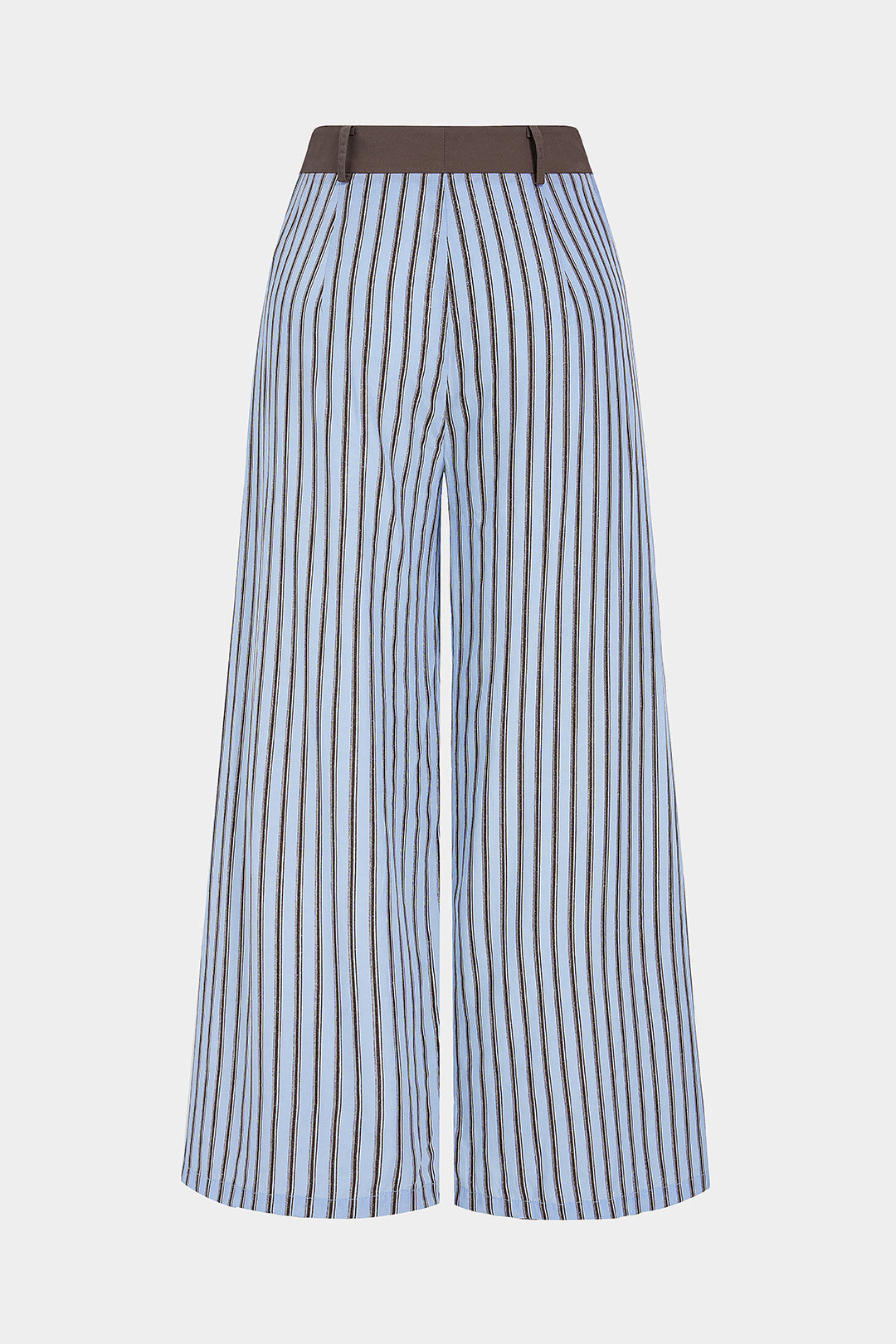 Gestreepte broek met hoge taille en wijde pijpen