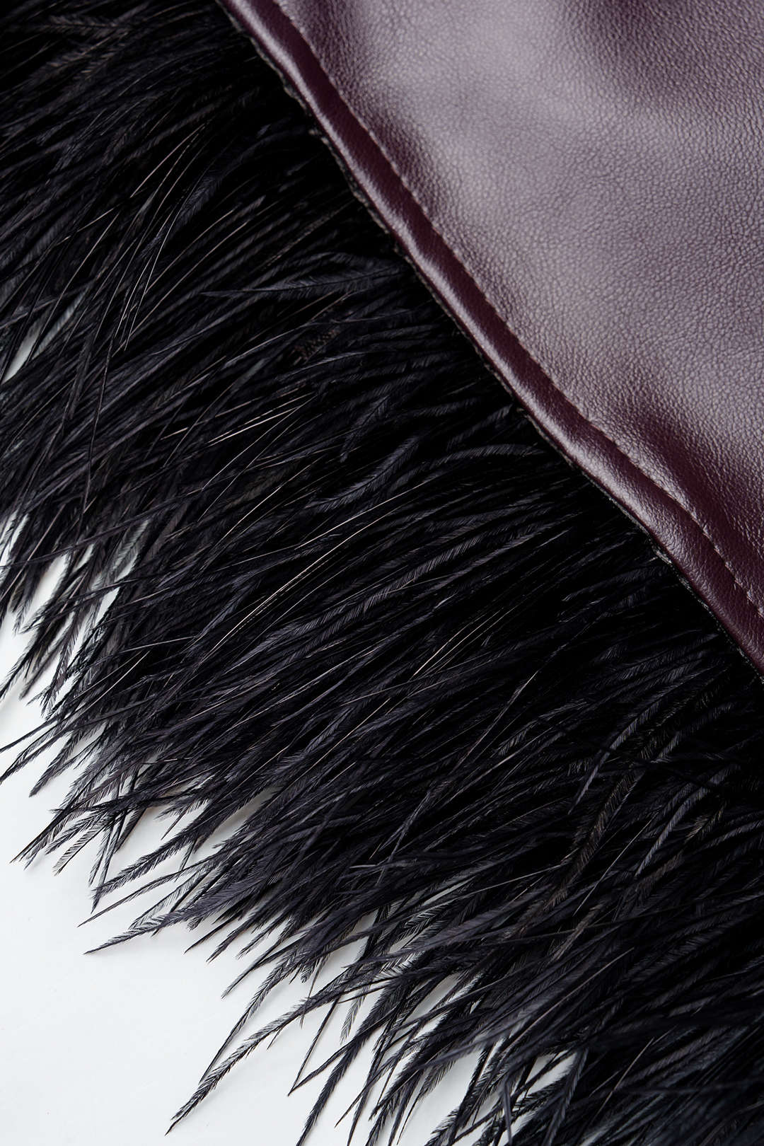 Leren-look patchwork short met riem en hoge taille