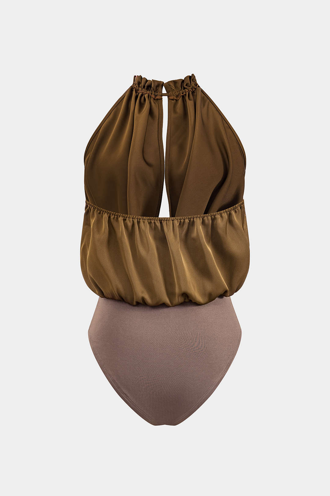 Satijnen mouwloze body met open rug en strik