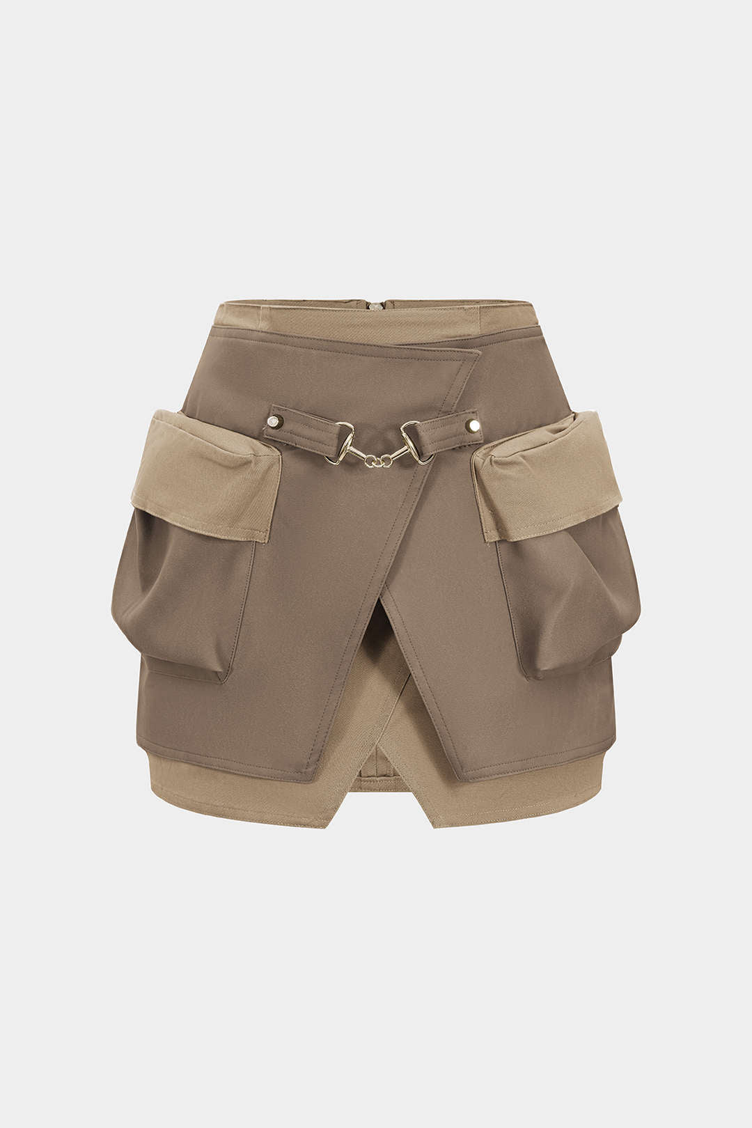 Leren-look rok met zakken