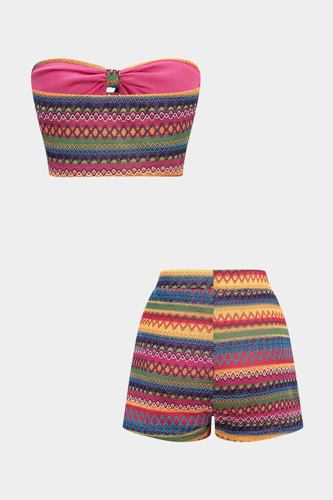 Ivy - Gestreepte set met strapless top en short