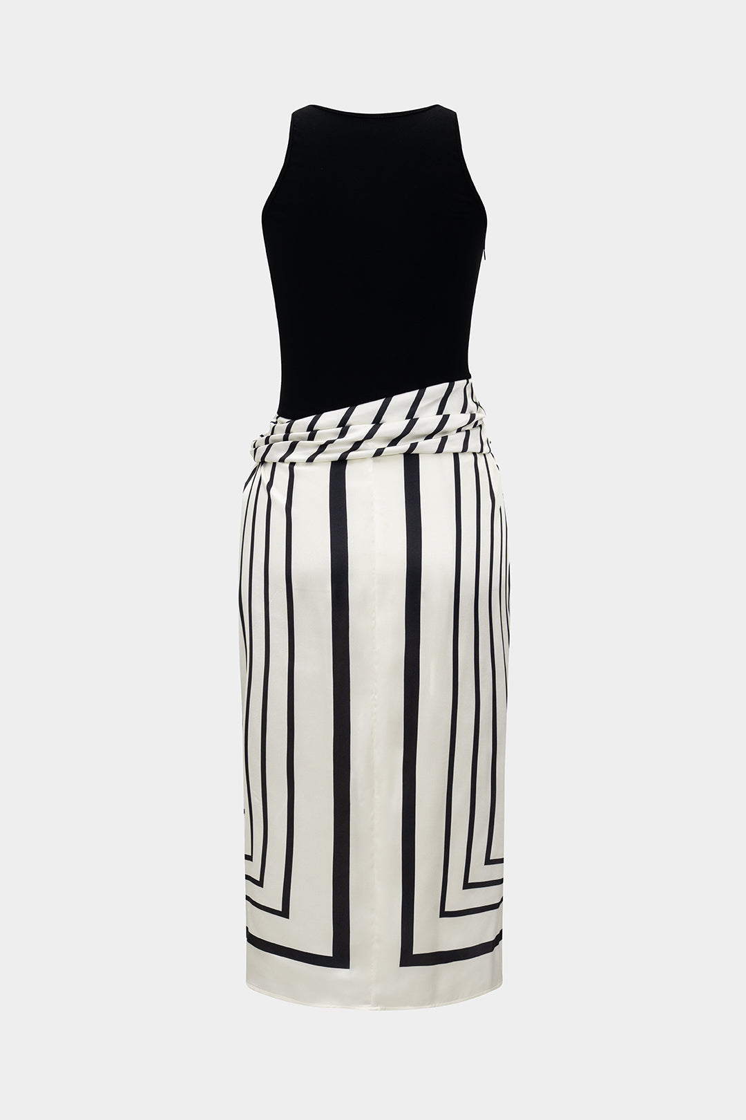 Gestreepte patchwork midijurk