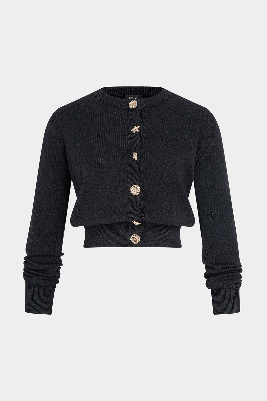 Yasmin - Gebreid vest met ronde hals en knoopjes