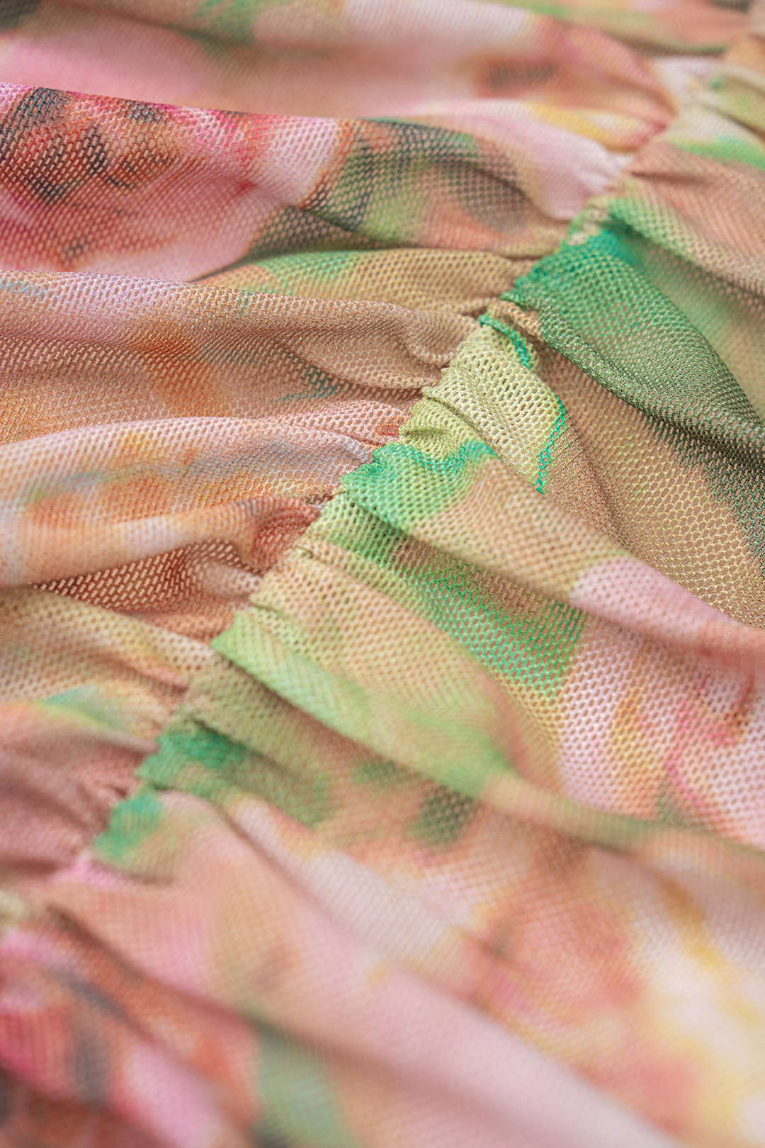 Bloemenprint mesh rok met ruches