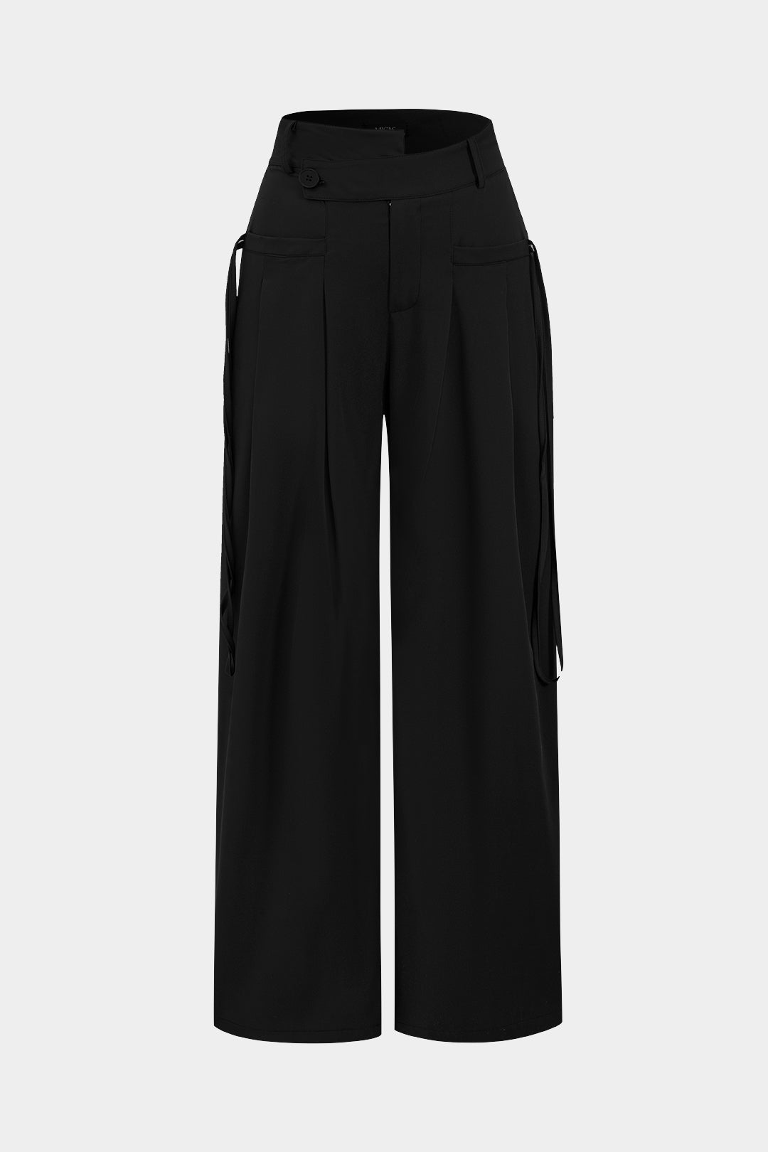 Effen pantalon met wijde pijpen en zakken
