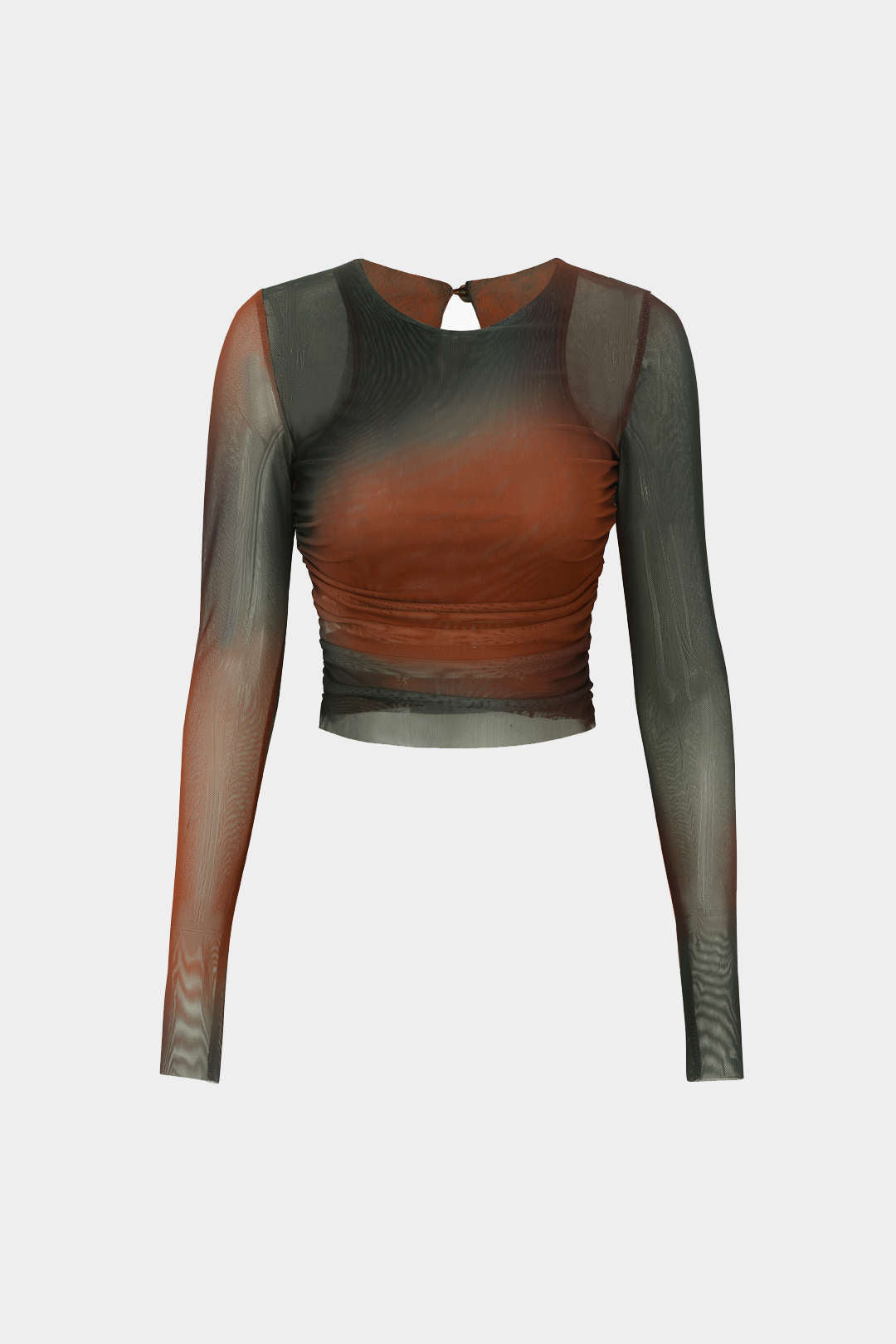 Tie-dye transparante top met lange mouwen