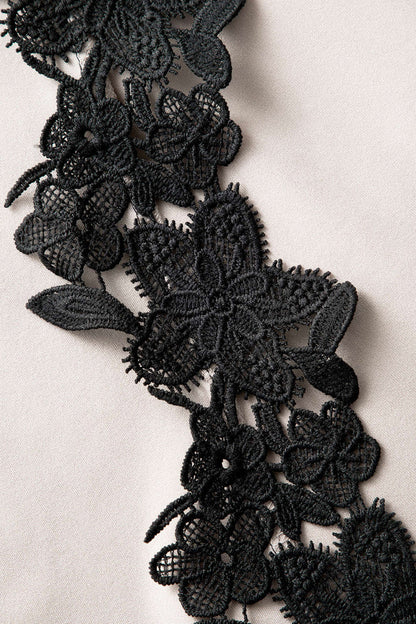 Asymmetrical lace panel MIDI dress